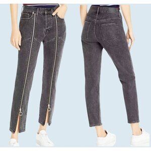 PISTOLA Nico High Rise Zipper Straight Leg Charcoal Grey Jeans Sz 24